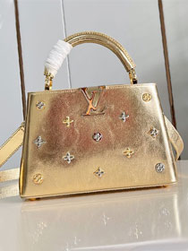 Louis vuitton original calfskin capucines BB handbag M26814 gold