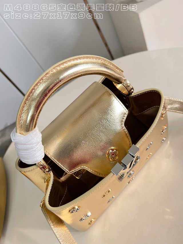 Louis vuitton original calfskin capucines BB handbag M26814 gold