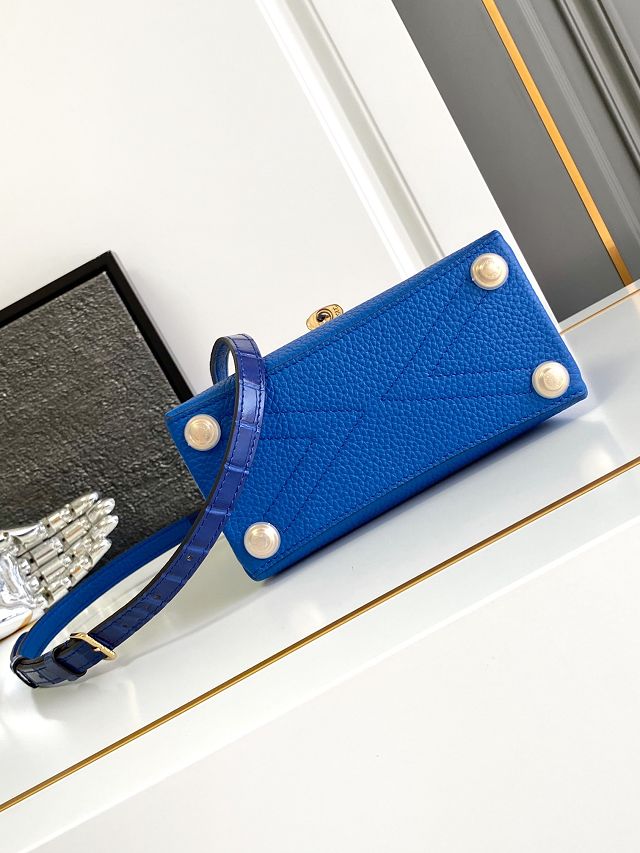 Louis vuitton original calfskin rose des vents mini handbag m86011 blue