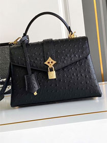 Louis vuitton original ostrich calfskin rose des vents pm handbag m86012 black