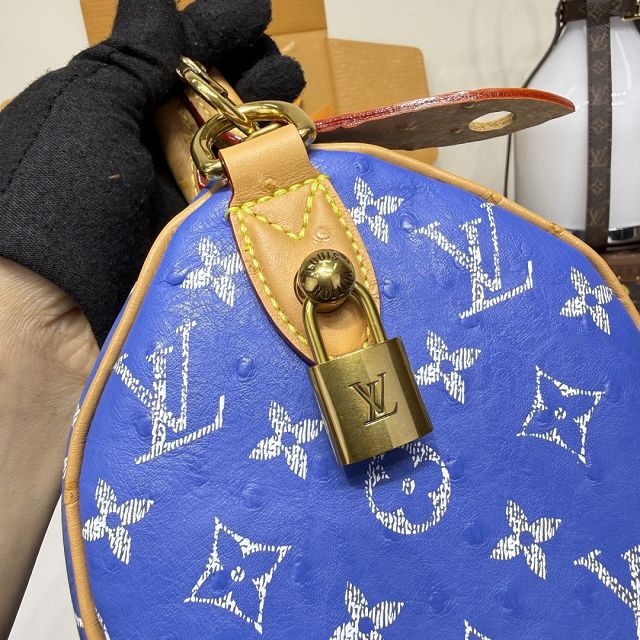 Louis vuitton original ostrich calfskin speedy P9 25 N13912 blue