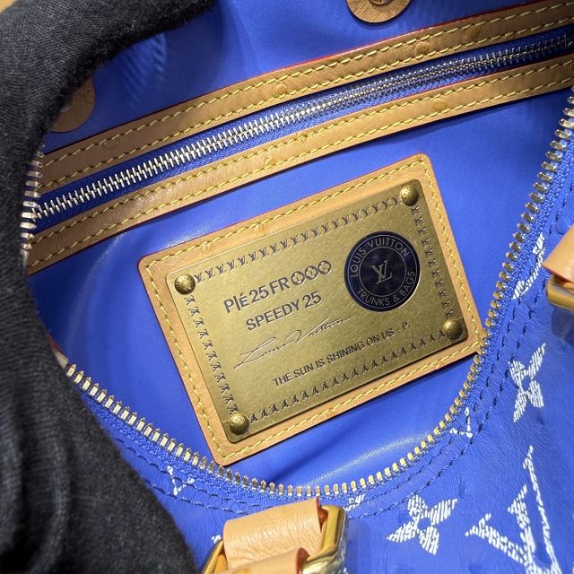 Louis vuitton original ostrich calfskin speedy P9 25 N13912 blue