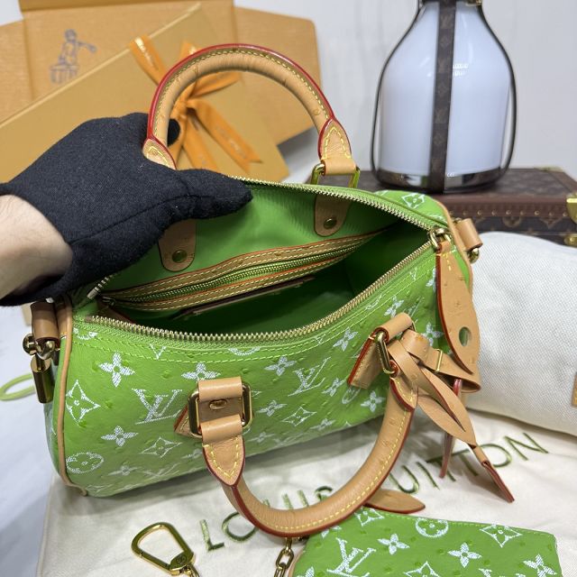 Louis vuitton original ostrich calfskin speedy P9 25 N13912 green