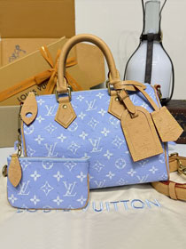 Louis vuitton original ostrich calfskin speedy P9 25 N13912 light blue