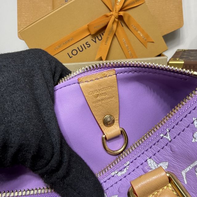 Louis vuitton original ostrich calfskin speedy P9 25 N24426 purple
