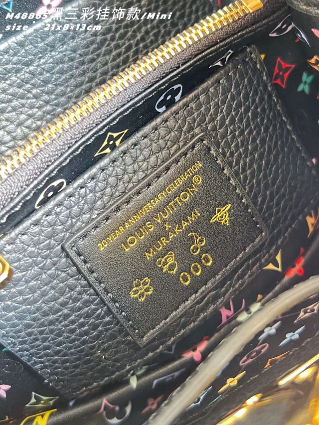 Louis vuitton original calfskin capucines mini handbag M14101 black