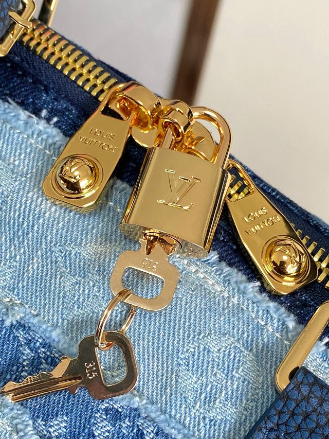 Louis vuitton original denim keepall 50 M26117 blue