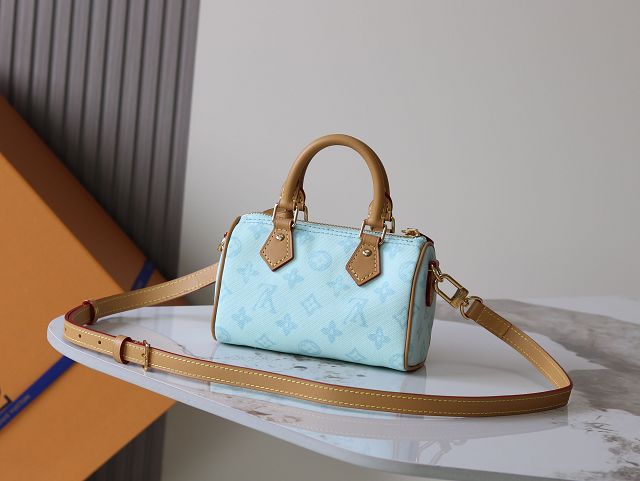 Louis vuitton original monogram canvas nano speedy M28323 blue