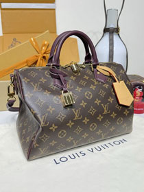 Louis vuitton original monogram canvas speedy soft 30 M28379 bordeaux