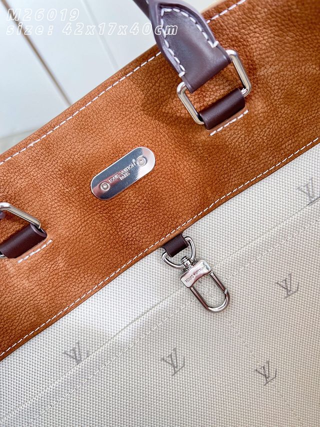 Louis vuitton original suede steamer 40 handbag M26019 tan