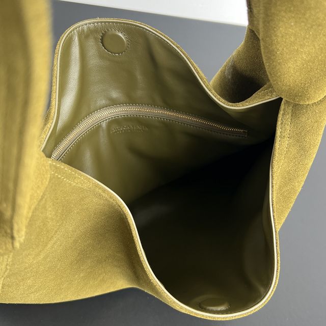BV original suede calfskin large hop bag 803976 olive 