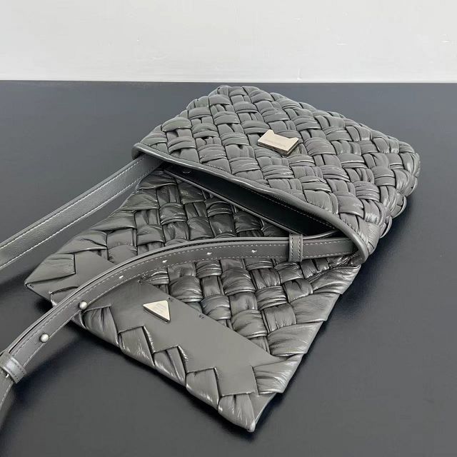 BV original calfskin small shoulder bag 787113 grey