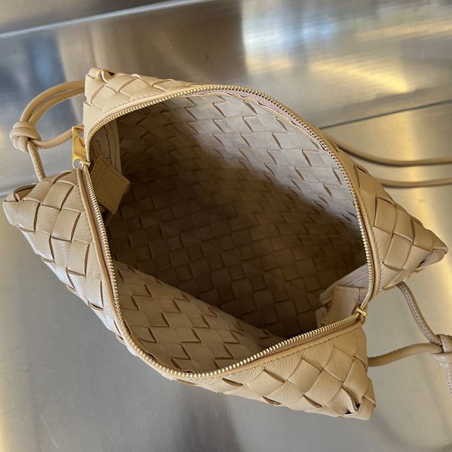 BV original lambskin medium loop camera bag 680256 almond