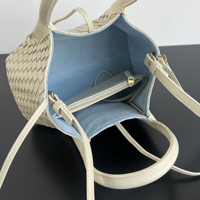 BV original calfskin small pinacoteca tote bag 819004 sea salt