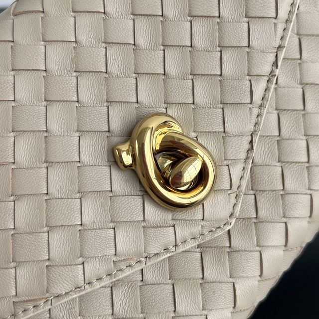 BV original lambskin knot lock bag 817191 light taupe