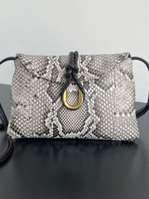 BV original python leather small liberta bag 806030 grey