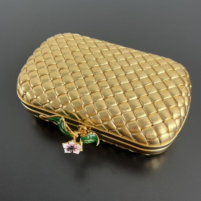 BV original lambskin knot pouch 826183 gold