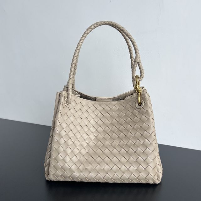 BV original lambskin large parachute shoulder bag 796571 ecru