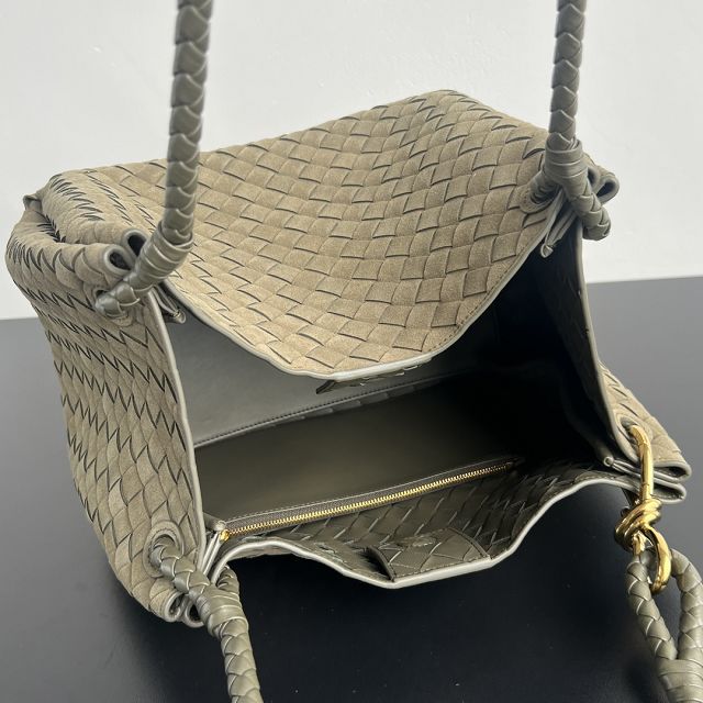 BV original suede large parachute shoulder bag 796571 cypress