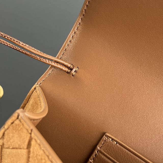 BV original suede calfskin andiamo long clutch 741511 amber