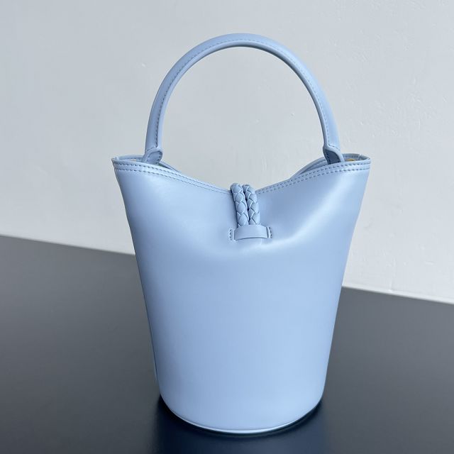 BV original calfskin small liberta bucket bag 815244 light blue