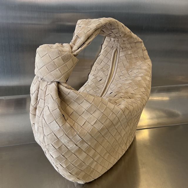 BV original suede large jodie hobo bag 600261 almond