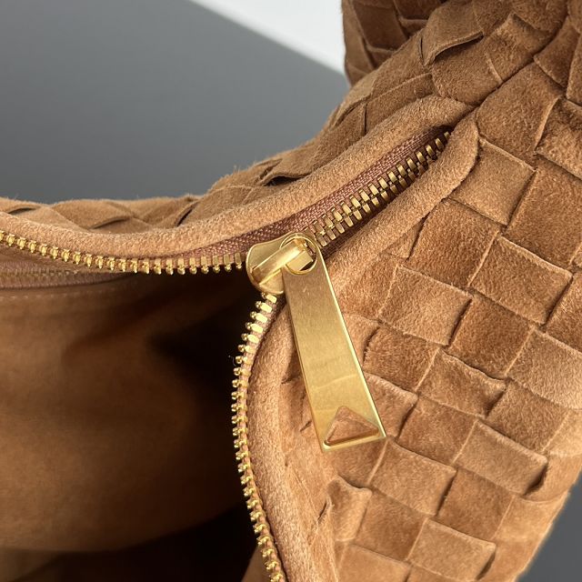 BV original suede large jodie hobo bag 600261 amber