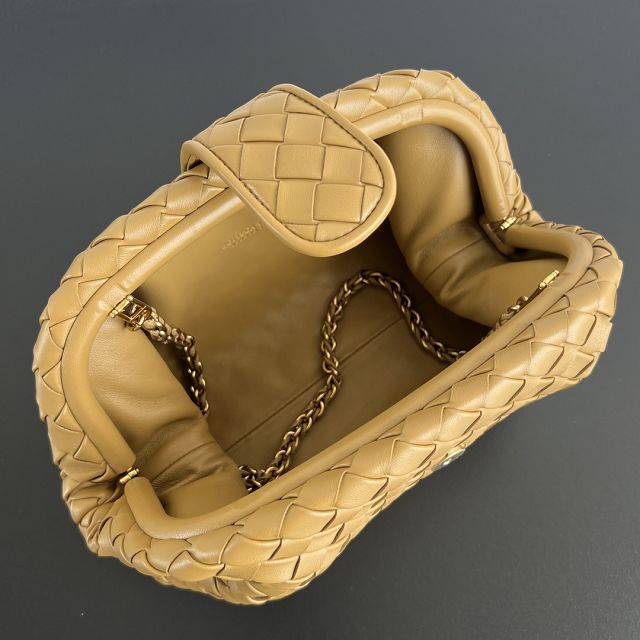 BV original lambskin medium lauren 1980 clutch 785807 dark praline