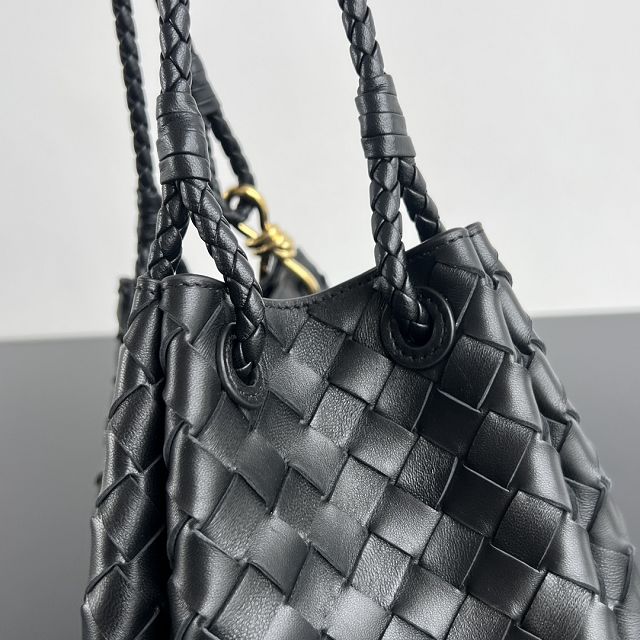 BV original lambskin medium parachute shoulder bag 835921 black