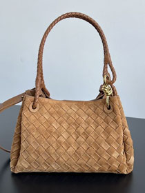 BV original suede medium parachute shoulder bag 835921 amber