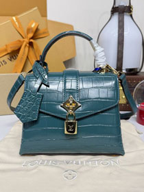 Louis vuitton original crocodile calfskin rose des vents mini handbag n84713 emerald green