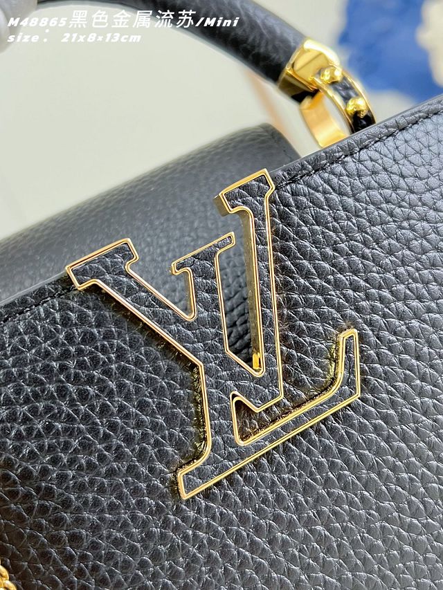 Louis vuitton original calfskin capucines mini M26328 black