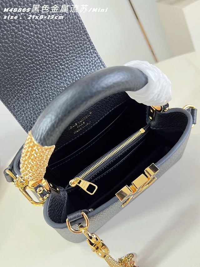 Louis vuitton original calfskin capucines mini M26328 black