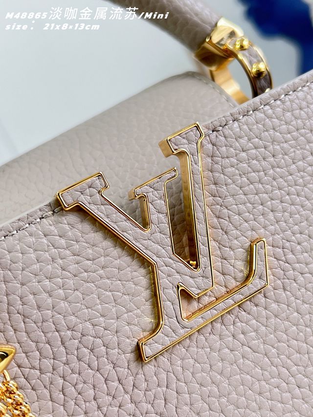 Louis vuitton original calfskin capucines mini M26328 grey