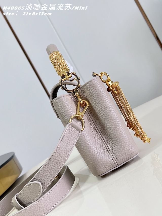 Louis vuitton original calfskin capucines mini M26328 grey