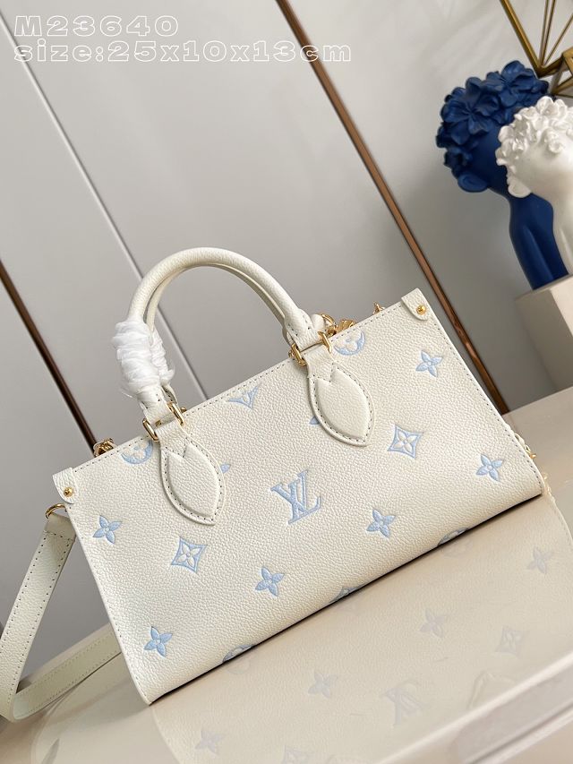 Louis vuitton original calfskin onthego east west M23640 milky&blue