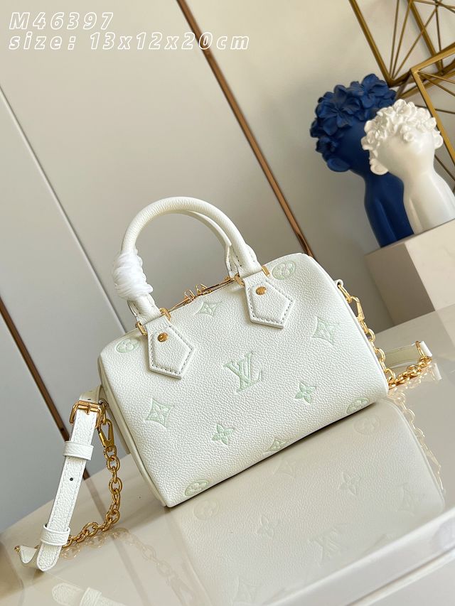 Louis vuitton original calfskin speedy 20 M27572 milky&green