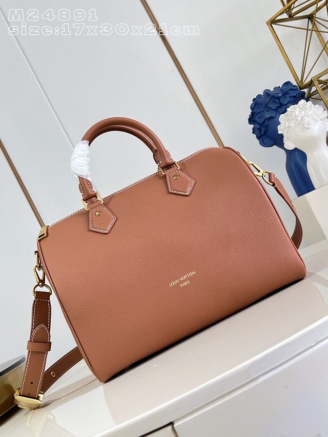 Louis vuitton original calfskin speedy soft 30 M24892 cognac
