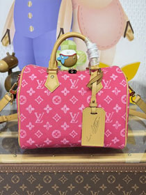 Louis vuitton original monogram canvas speedy 25 M27528 pink