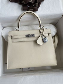 Hermes original epsom leather kelly 28 bag K28-2 nata