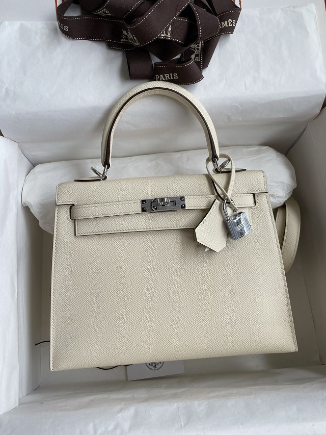 Hermes original epsom leather kelly 28 bag K28-2 nata