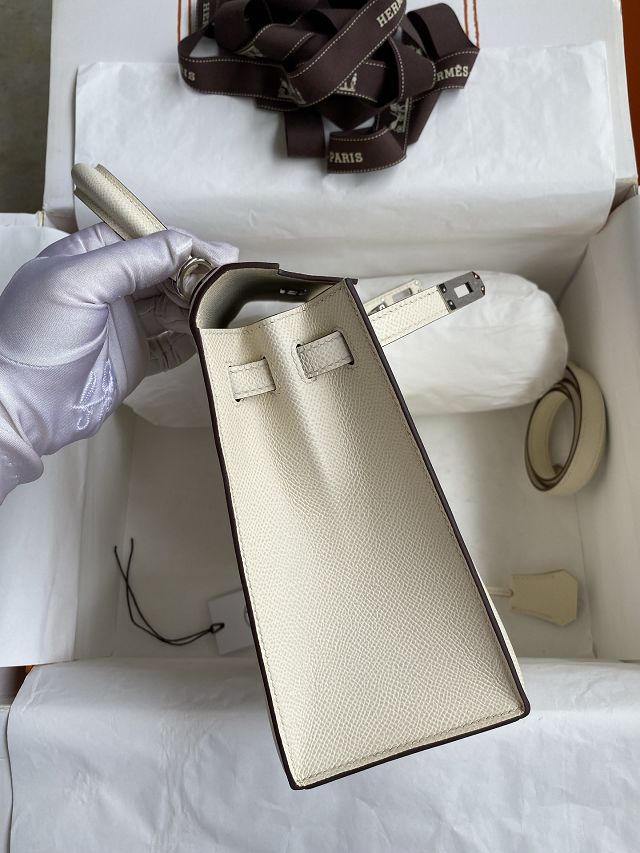 Hermes original epsom leather kelly 28 bag K28-2 nata