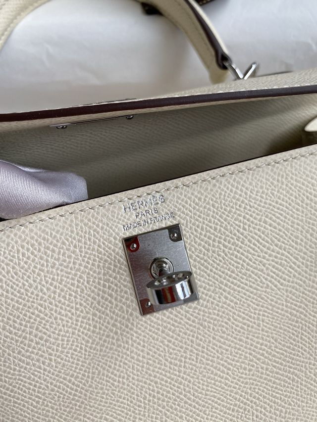 Hermes original epsom leather kelly 28 bag K28-2 nata