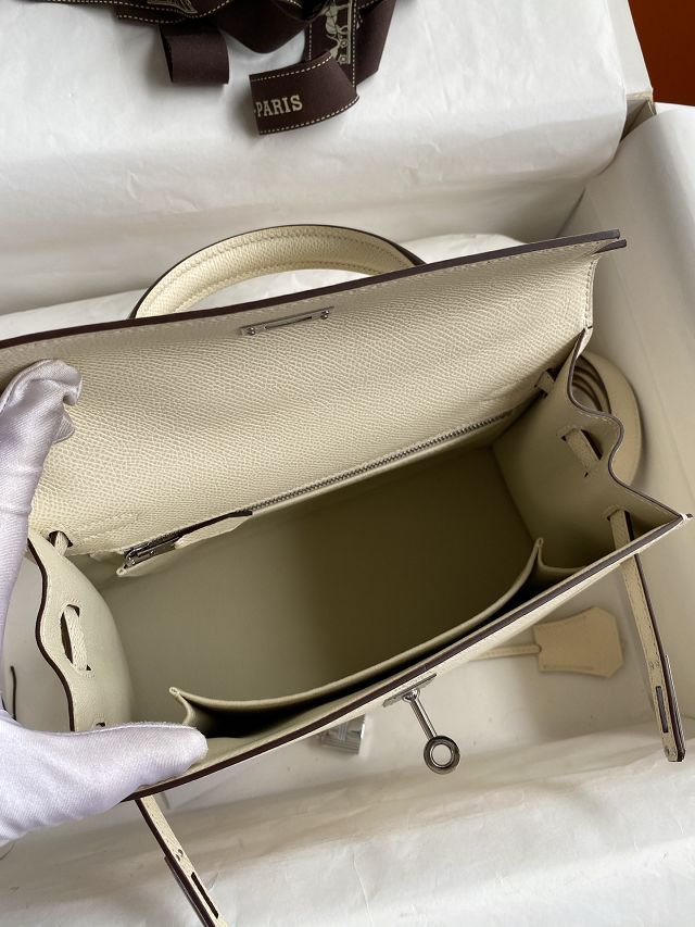 Hermes original epsom leather kelly 28 bag K28-2 nata