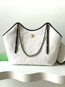 CC original raffia maxi shopping bag AS5463 white