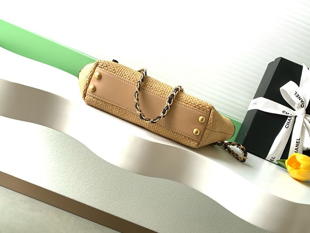 CC original raffia small tote bag AS6015 beige