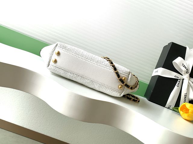 CC original raffia small tote bag AS6015 white