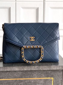 CC original calfskin large handbag AS5936 blue