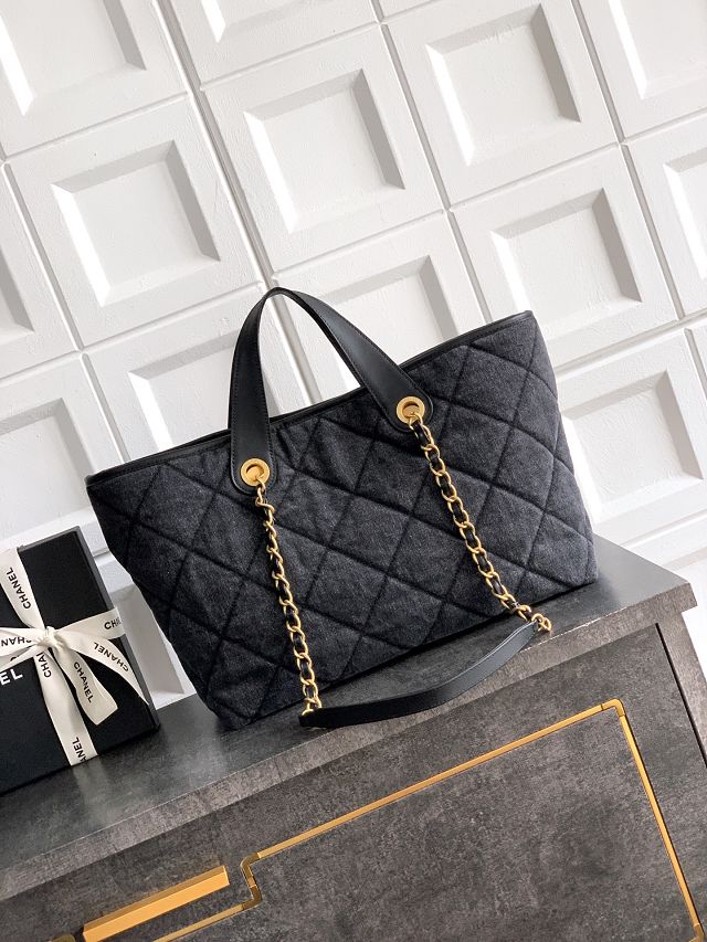 CC original denim large shopping bag AS5607 black