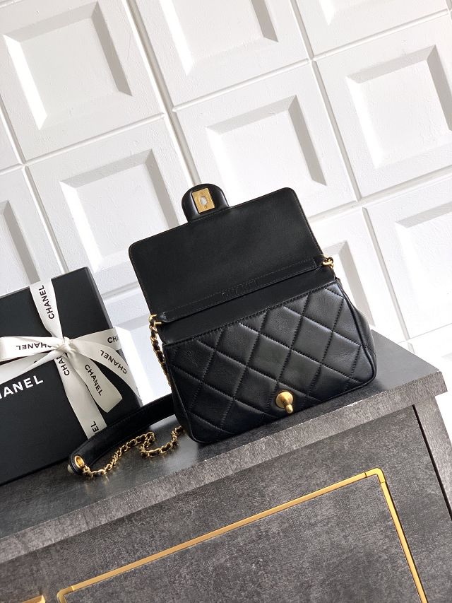 CC original lambskin mini flap bag AS5399 black